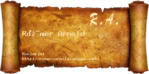 Römer Arnold névjegykártya